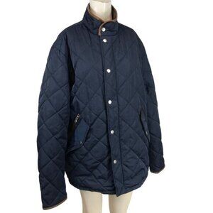 ROBERT GRAHAM ~ MENS XXL ~ NAVY BLUE QUILTED JACKET COAT